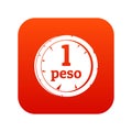 Peso icon digital red