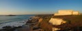 Pessegueiro beach fort and island panorama Royalty Free Stock Photo