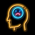 pessimistic person neon glow icon illustration