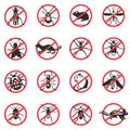 Pest Animals Flat Icons Royalty Free Stock Photo