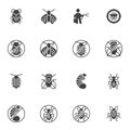 Pest animals vector icons set Royalty Free Stock Photo