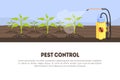 Pest Control Banner Template with Spray Insecticide and Space for Text, Spray Equipment for Farming, Gardening