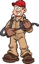 Cartoon fumigator or pest control guy Royalty Free Stock Photo