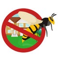 Pest control concept with insects exterminator silhouette flat vector illustration Royalty Free Stock Photo