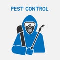 Pest Control Exterminator in protective suit
