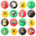 Pest Control Flat Icons Set
