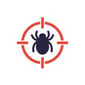 pest control icon with a bug and target