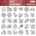 Pest control line icon set, Anti pest symbols collection or sketches. Insect control linear style signs for web and app Royalty Free Stock Photo