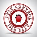 Pest control 100% safe grunge rubber stamp on white Royalty Free Stock Photo