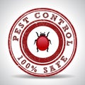 Pest control 100% safe grunge rubber stamp