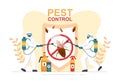 Pest Control Service with Exterminator of Insects, Sprays and House Hygiene Disinfection in Flat Cartoon Background Illustration Royalty Free Stock Photo