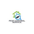 Pest control service logo concept. Prevention, extermination and disinfection of the house from insects, fungi and small Royalty Free Stock Photo