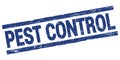 PEST CONTROL text on blue rectangle stamp sign Royalty Free Stock Photo