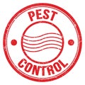 PEST CONTROL text on red round postal stamp sign Royalty Free Stock Photo