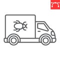 Pest control truck line icon