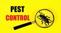 Pest control. Warning text label.