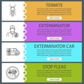 Pest control web banner templates set