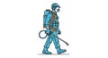 Pest Control Worker Illustration Royalty Free Stock Photo