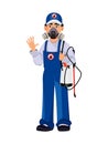 Pest control worker in protective workwear Royalty Free Stock Photo