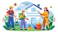 Pest control workers often work both indoors and outdoors, sometimes in challenging conditions, to ensure effective pest control Royalty Free Stock Photo
