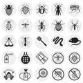 Pest icons set on circles background for graphic and web design, Modern simple vector sign. Internet concept. Trendy symbol for Royalty Free Stock Photo