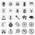 Pest icons set on squares background for graphic and web design, Modern simple vector sign. Internet concept. Trendy symbol for Royalty Free Stock Photo