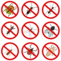 Pest and insect control, icons set. Royalty Free Stock Photo