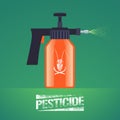 Pest insects control spray equipment vector illustration