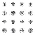 Pest insects vector icons set Royalty Free Stock Photo
