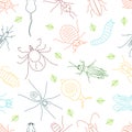 Pest line seamless pattern