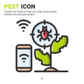 Pest and plant icon vector with outline color style isolated on white background. Vector illustration parasite sign symbol icon