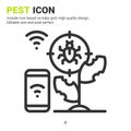 Pest and plant icon vector with outline style isolated on white background. Vector illustration parasite sign symbol icon concept