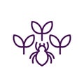 pest and plants icon, line vector
