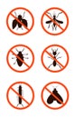 Pest Set Control. harmful , beetles , insects. Vector Royalty Free Stock Photo