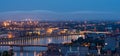 Pest side of Budapest cityscape, night view Royalty Free Stock Photo