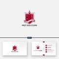 Pest solution and shield logo designs in harbor light house Royalty Free Stock Photo