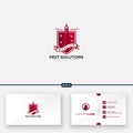 Pest solution and shield logo designs in harbor light house