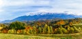 Pestera village,Brasov,Romania: Autumn landscape of the Bucegi mountains Royalty Free Stock Photo