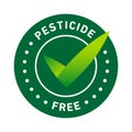 Pesticide free round badge vector icon design, natural organic, bio