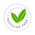 Pesticide free round badge vector icon design, natural organic, bio
