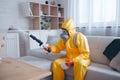 pesticide insect control termite exterminator kill pest sofa uniform cockroach. Generative AI. Royalty Free Stock Photo