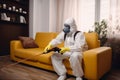 insect kill sofa pest uniform termite pesticide control cockroach exterminator. Generative AI.