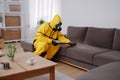 pesticide sofa exterminator kill termite control cockroach insect pest uniform. Generative AI.