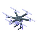 Pesticide sprayer drone icon isometric vector. Chemical spray Royalty Free Stock Photo