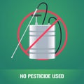 Pesticide sprinkler in prohibition sign vector illustration