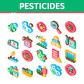 Pesticides Chemical Isometric Icons Set Vector Royalty Free Stock Photo