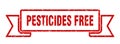 pesticides free ribbon. pesticides free grunge band sign.