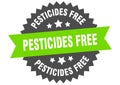 pesticides free sign. pesticides free round isolated ribbon label.