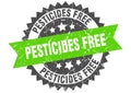 Pesticides free stamp. pesticides free grunge round sign.