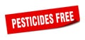 pesticides free sticker. square isolated label sign. peeler